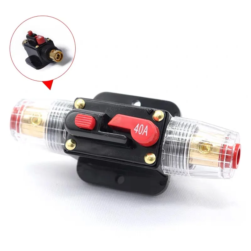 60A 12V 24V Car Truck Audio Amplifier Circuit Breaker Fuse Holder AGU Style Stereo Amplifier Refit Fuse Adapter