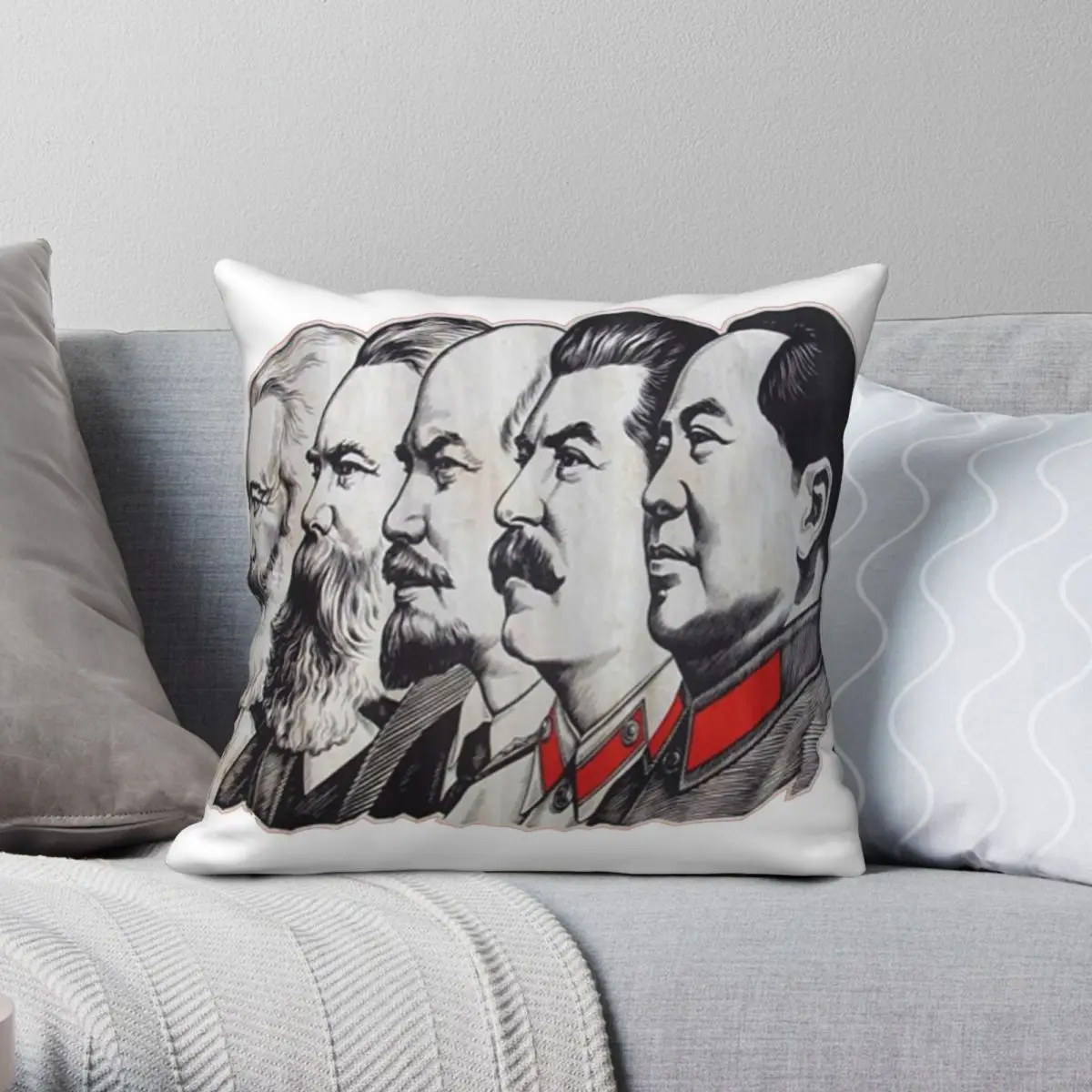 

Communist Minds Square Pillowcase Polyester Linen Velvet Pattern Zip Decor Throw Pillow Case Car Cushion Cover 45x45