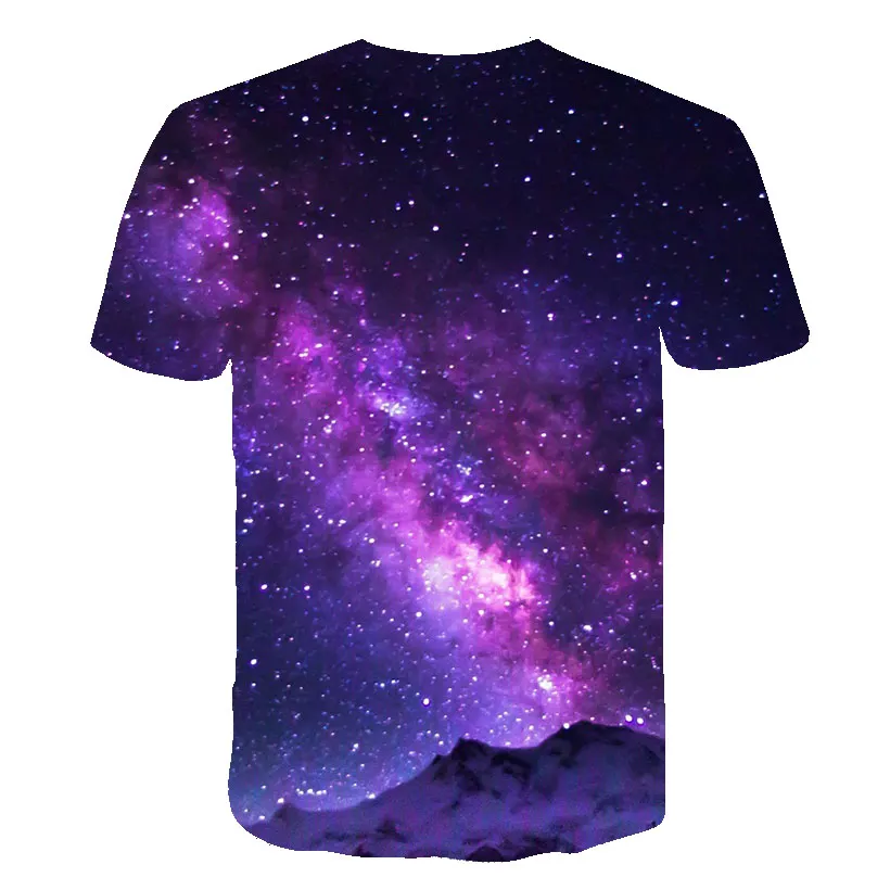 2020 Summer Purple Galaxy t shirt Men Space 3d Printing T-Shirt Universe Short Sleeve Print Tshirts Funny Casual Tops O-Neck