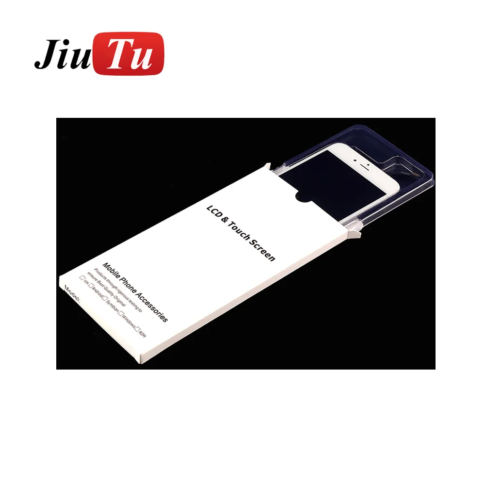 Scatola di carta da imballaggio per schermo LCD da 100 pezzi con vassoio per iPhone X 8 8P 7G 7 Plus 6S 6S Plus 6G 6 nuovo pacchetto di custodia al dettaglio