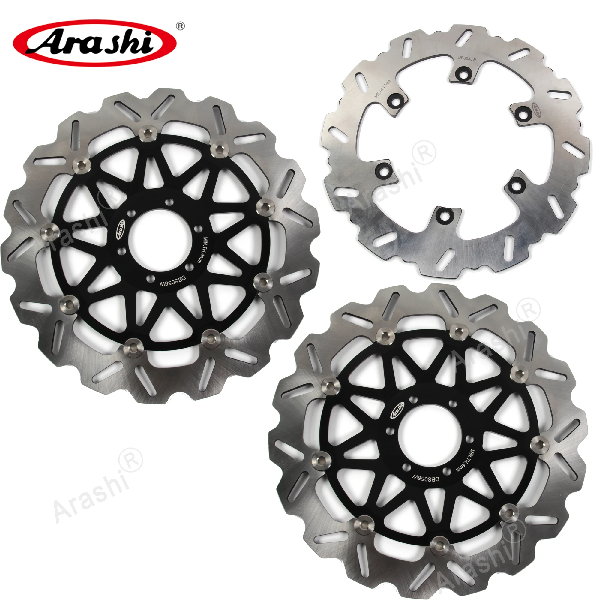 ARASHI CNC Full Floating Front Rear Brake Rotors Disc Disk Plate For YAMAHA FZR1000 EXUP 1990 1991 1992 1993 1994 1995 FZR 1000