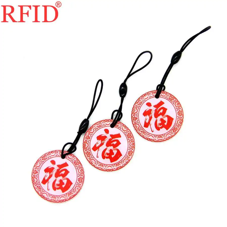 UID S50 1K 13.56Mhz Changeable MF NFC IC Card Dropping Glue Waterproof Circular Keyfob Token Tag Keychain Fast Shipping 1pcs