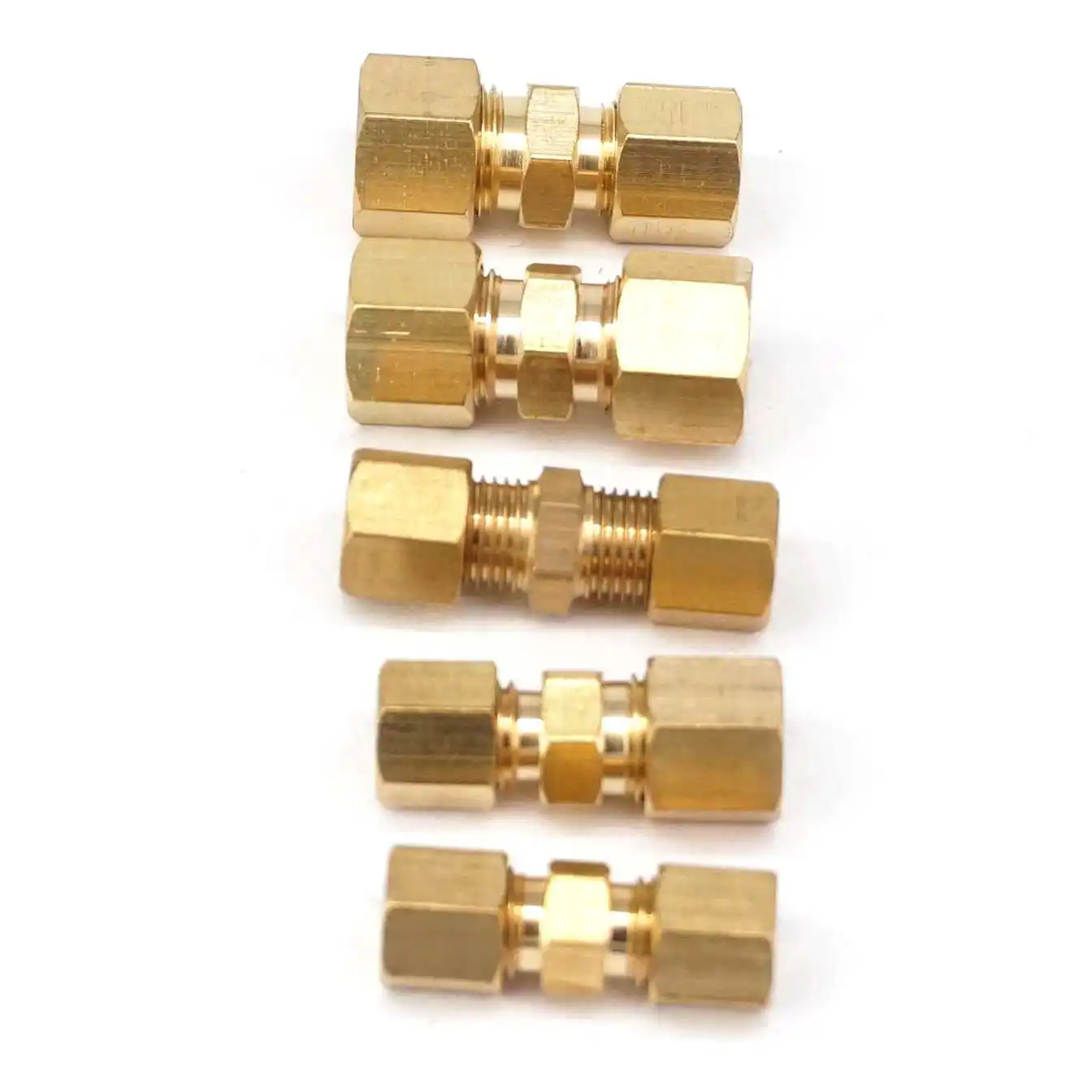 

Compression Fitting 1/8" 3/16" 1/4" 3/8" 5/16" 1/2" 5/8" 3/4" Straight Equal Reducer Hex Brass Pipe Connector