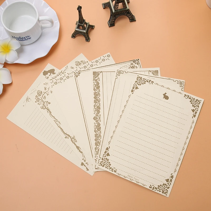 8 Sheets Vintage Retro Design Writing Stationery Paper Pad Note Letter Set