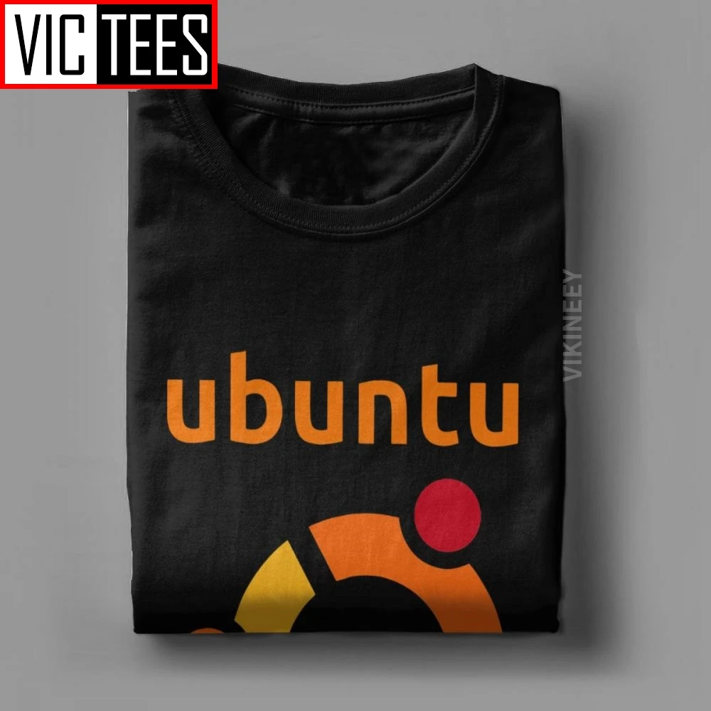 Men\'s T-Shirt Ubuntu Linux Satire Geek Humor Novelty Cotton Tshirt Crewneck Clothes Adult Oversized