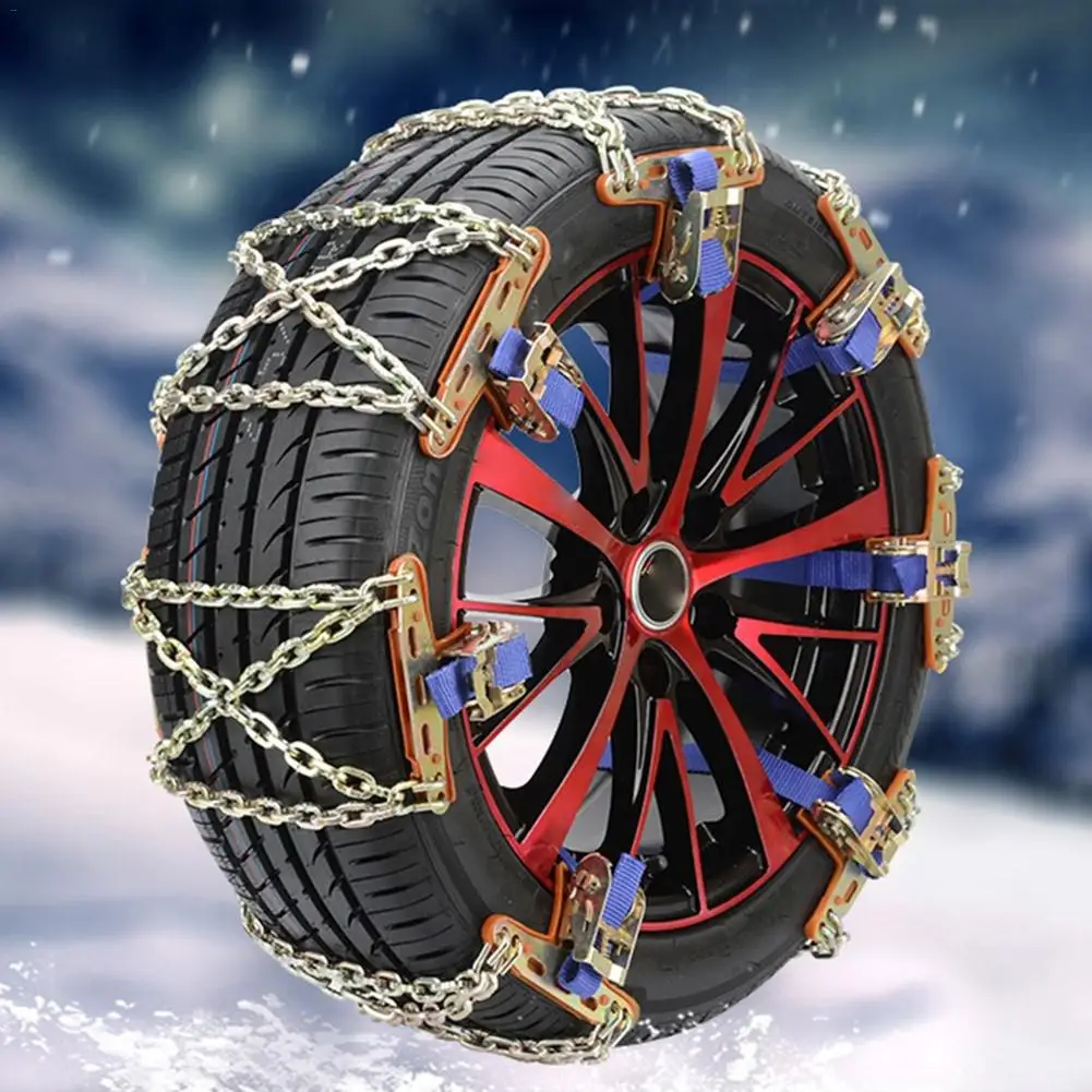 

8 шт./набор, Универсальная автомобильная цепь для снега, грязевая противоскользящая цепь, пояс для колес, нержавеющая сталь, аварийные цепи для снега для вождения