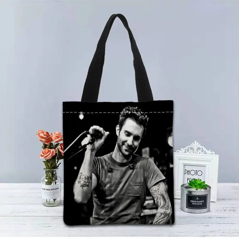 

New Custom Adam Levine printed Handbag canvas tote bags shopping travel Casual Useful Shoulder Bag women bag