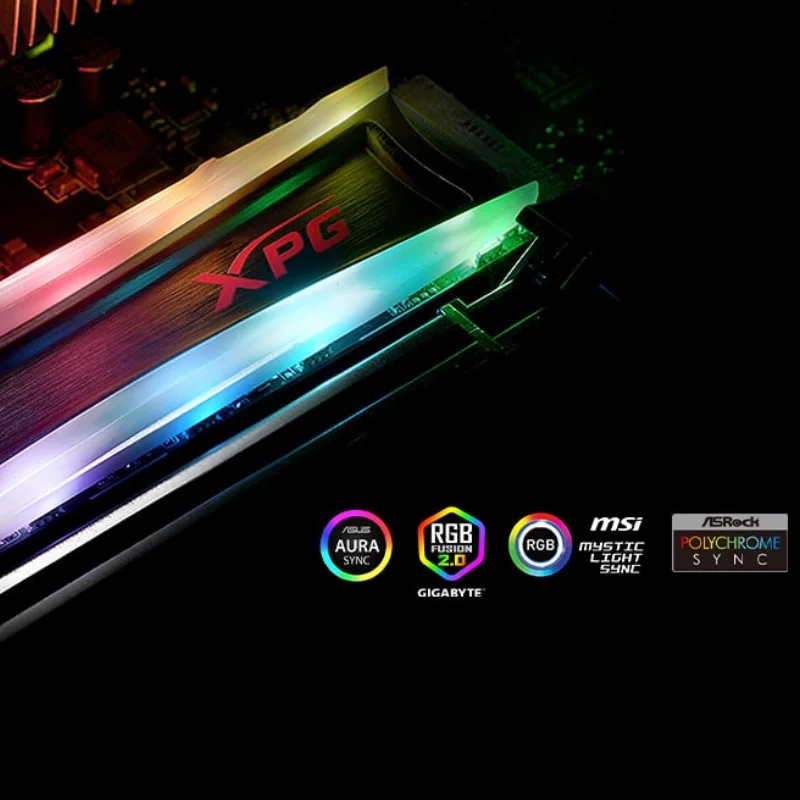 노트북 데스크탑 SSD용 솔리드 스테이트 드라이브, 탑 ADATA XPG SPECTRIX S40G RGB M2 SSD, 256G, 512GB, 1TB, M.2 2280 PCIe SSD spectrix s40g