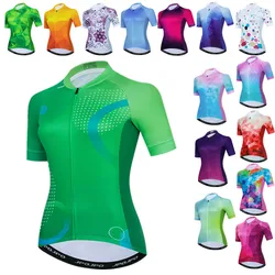 2024 Pro Cycling Jersey Shirt Women Short Sleeve Team Sport Cycling Clothing Road Bike Jersey MTB Uniform Bicycle Wear Clothes