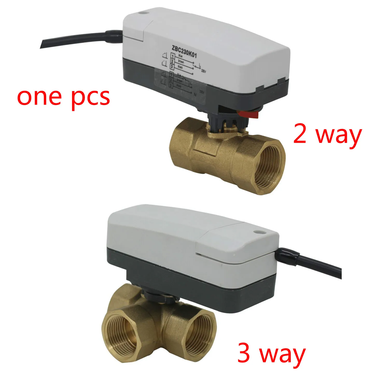 

AC220V Miniature electric ball valve three-wire one /two control Brass Motorized ball valve 2way 3way DN20