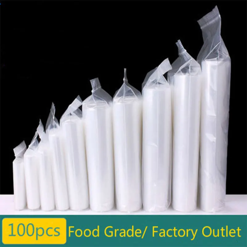 100pcs Thickness 12 Wires Zipper Bag Food Storage Bags Various Clear Self Sealing Plastic Packaging Bags Zip Lock Poly Bags