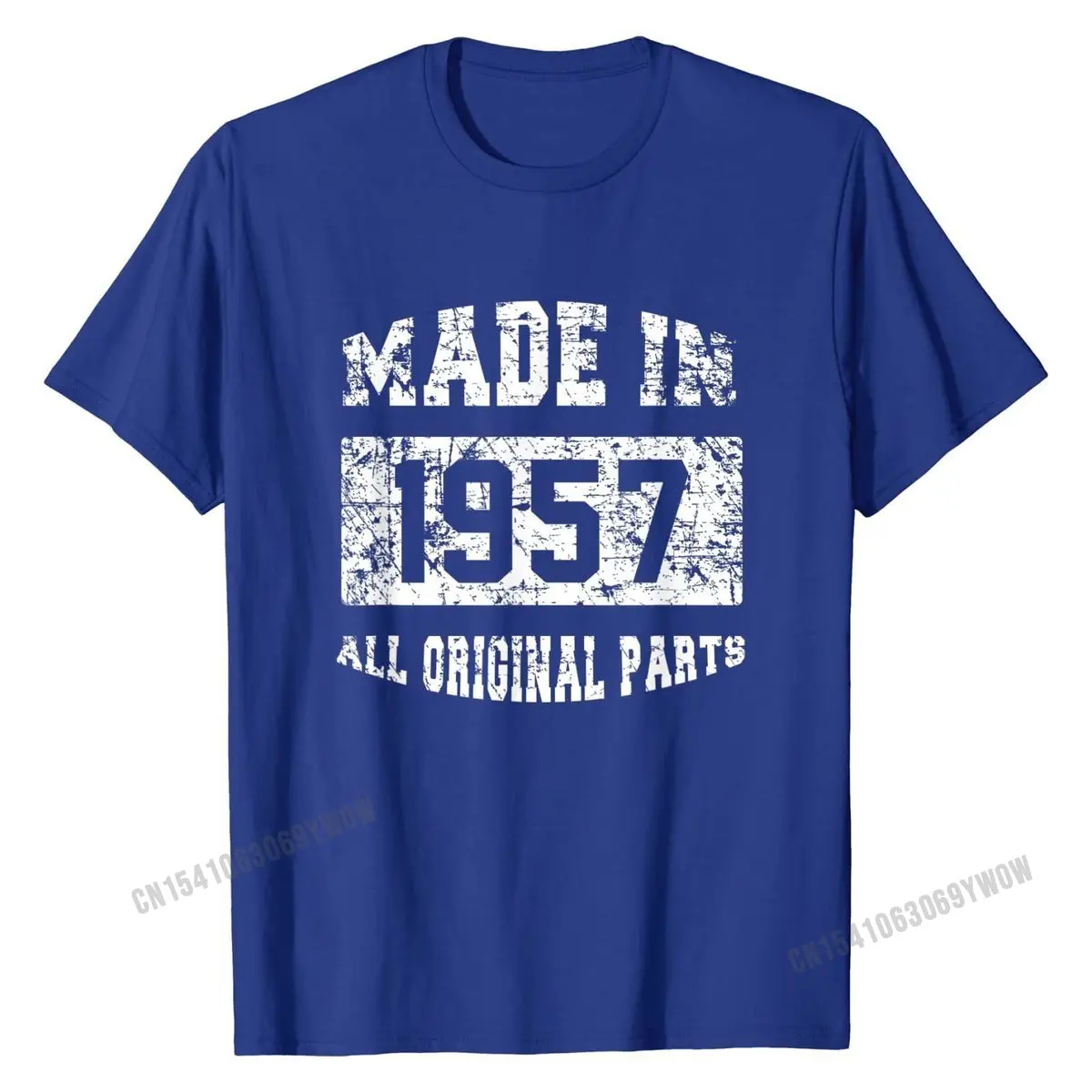 Made in 1957 All Original Parts Shirt, 60th Birthday Gift Cotton Printing Tops Shirt Oversized Men Tshirts Group