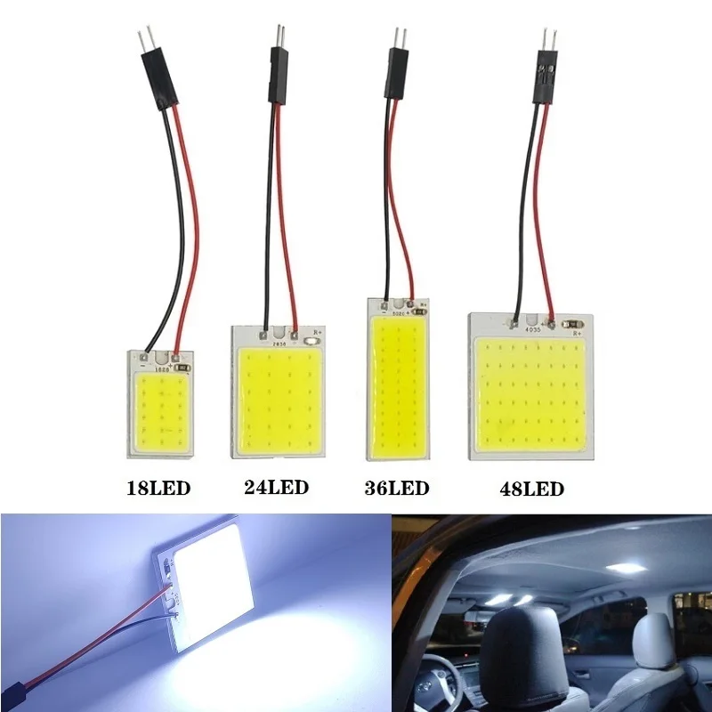 C5W Car W5W LED COB Bulb Interior Reading Light Festoon Super Bright Auto Dome License Plate Luggage Trunk Lamp 31mm 36mm 42mm