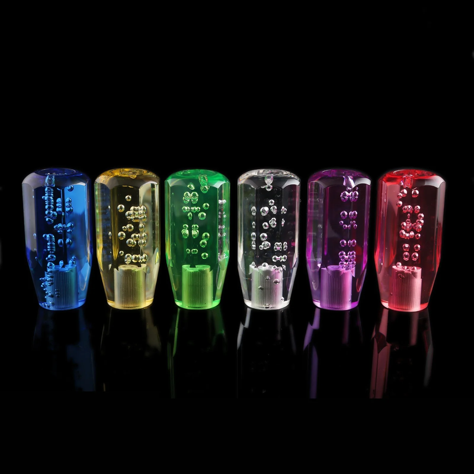 Universal 10cm Car Stitching Color Multicolor Crystal Bubble Gear Shift Knob Colorful Shifter Lever Fit For Honda Toyota Nissan