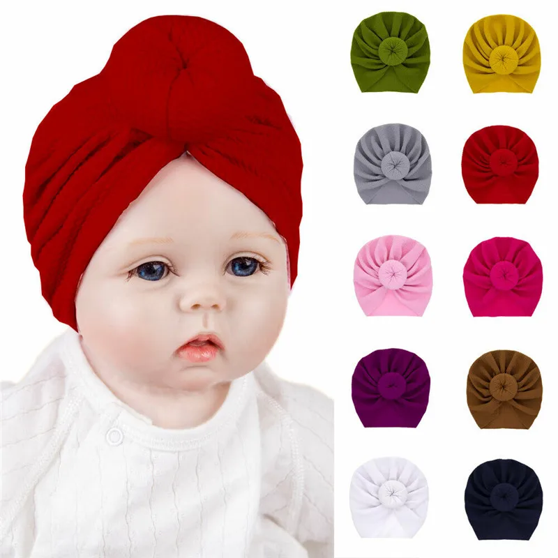 Gorros de turbante para recién nacido, niño y niña, gorro suave y cálido para invierno