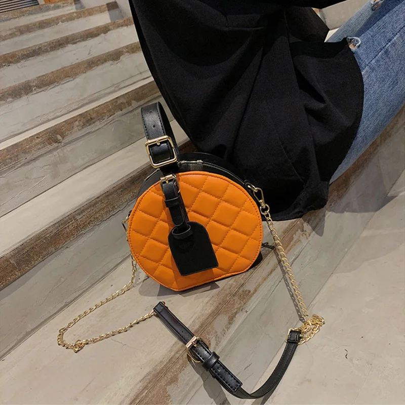 Round Mini PU Leather Crossbody Bags For Women 2023 High Quality Chain Shoulder Bags Fashion Lady Handbags Female Cross Body Bag