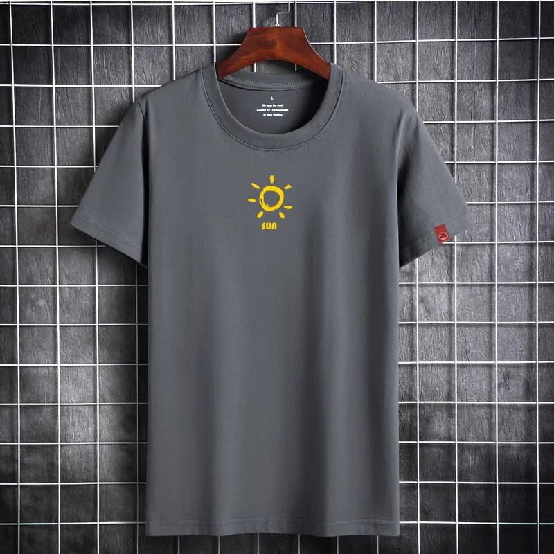 Men\'s T-shirt 2021 Summer New Cotton Solid Tshirt Causal O-neck Basic Male High Quality Classical Oversized Tees Tops Clothing
