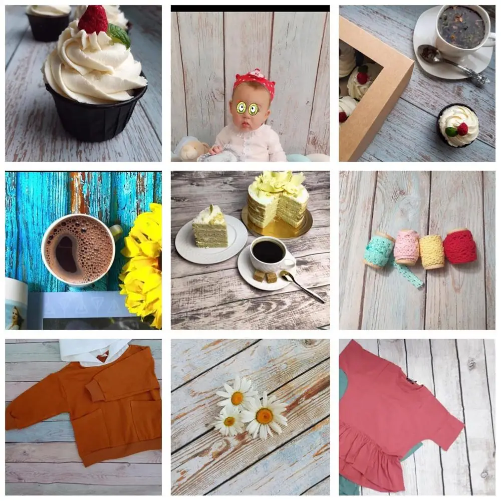 Mehofondไวนิลไม้ฉากหลังBaby Shower Portraitอาหารเค้กภาพพื้นหลังสำหรับPhoto Studio