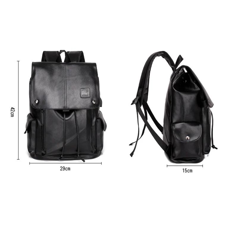 Moda marca de luxo dos homens mochila escolar de couro saco de viagem à prova dwaterproof água casual saco de livro de couro masculino