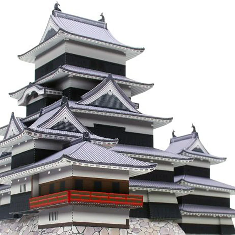 Japão matsumoto castelo dobrável modelo de papel 3d casa papercraft diy arte origami construção adolescentes adulto artesanal artesanato brinquedos QD-199