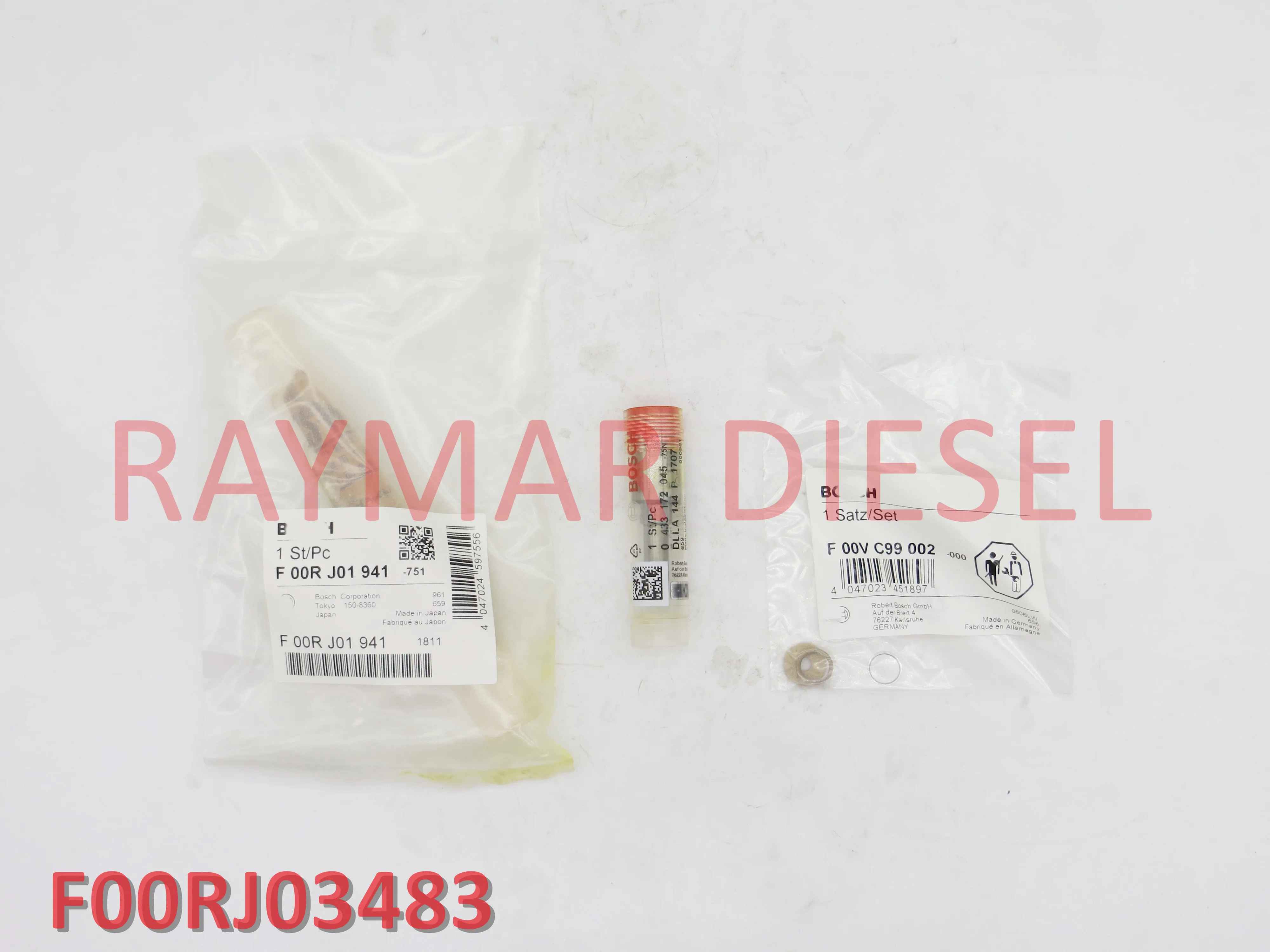

GENUINE Common rail fuel injector repair kit F00RJ03483 (F00RJ01941 + DLLA144P1707 + F00VC99002) for 0445120122, 4942359