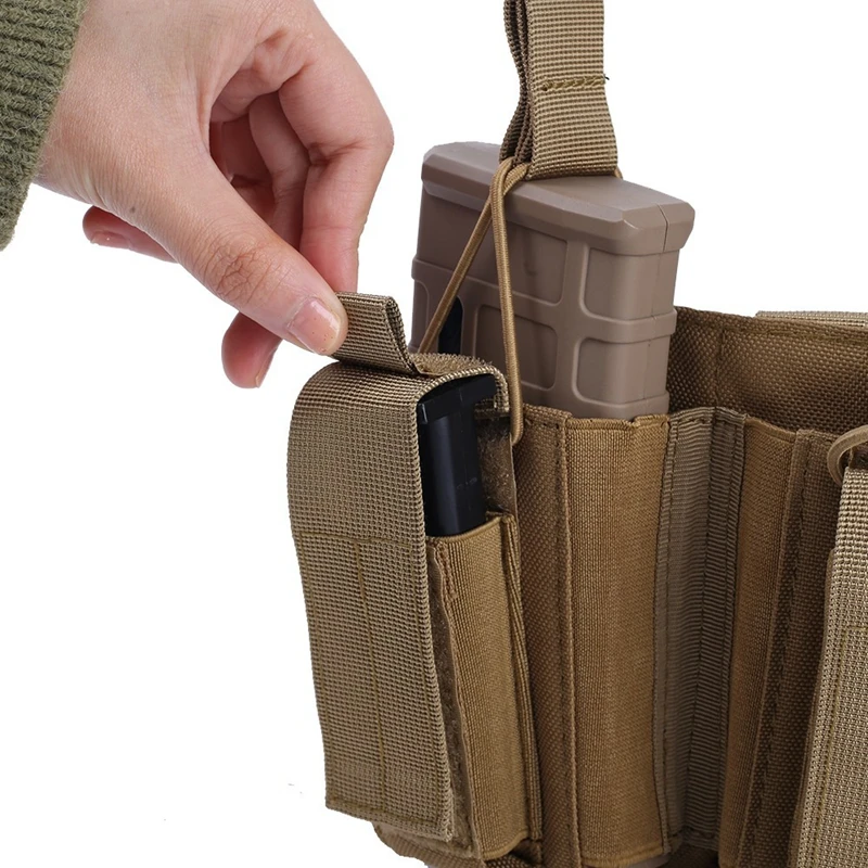 Tactical MOLLE Triple Magazine etui 9mm/5.56mm karabin pistolet Mag etui na M4 AR 15 AK Glock 17 19 M9 Nylon polowanie Mag torba