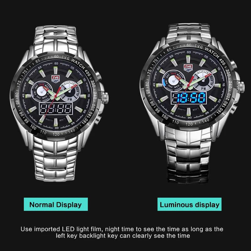 Top Brand Military Digital Watches TVG 579 LED Watch Man Alarm Week Waterproof WristWatch Clock Luminous Relogio Masculino