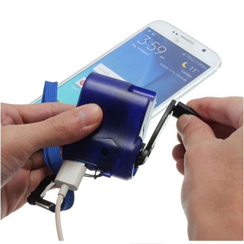 Mobile Phone Emergency Power USB Hand Crank Charger Electric Generator Universal Mobile Charge Hand Dynamo Charging