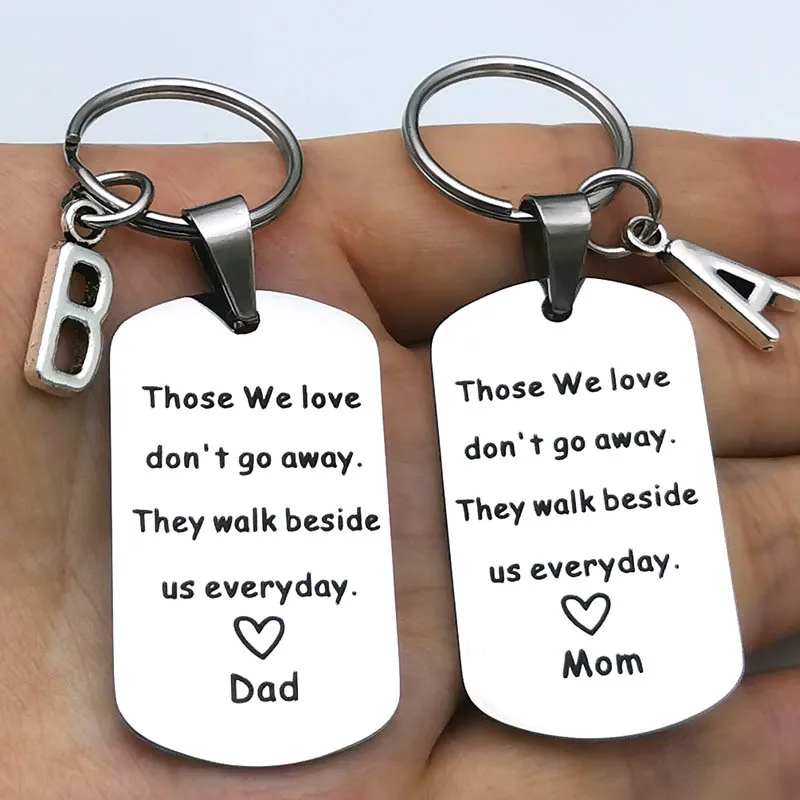 Mom Dad Grandpa Grandma Memorial Keychain Gift  Loss of Father Mother Sympathy Jewelry Keyring Remembrance Grandpa Grandma