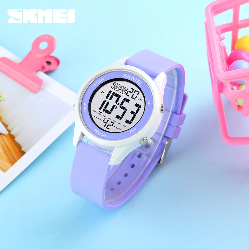 SKMEI Fashion Watch For Girls Waterproof 50M Outdoor Sport Children\'s Digital Wrist Watch Silicone Strap Chronograph Clock 1758