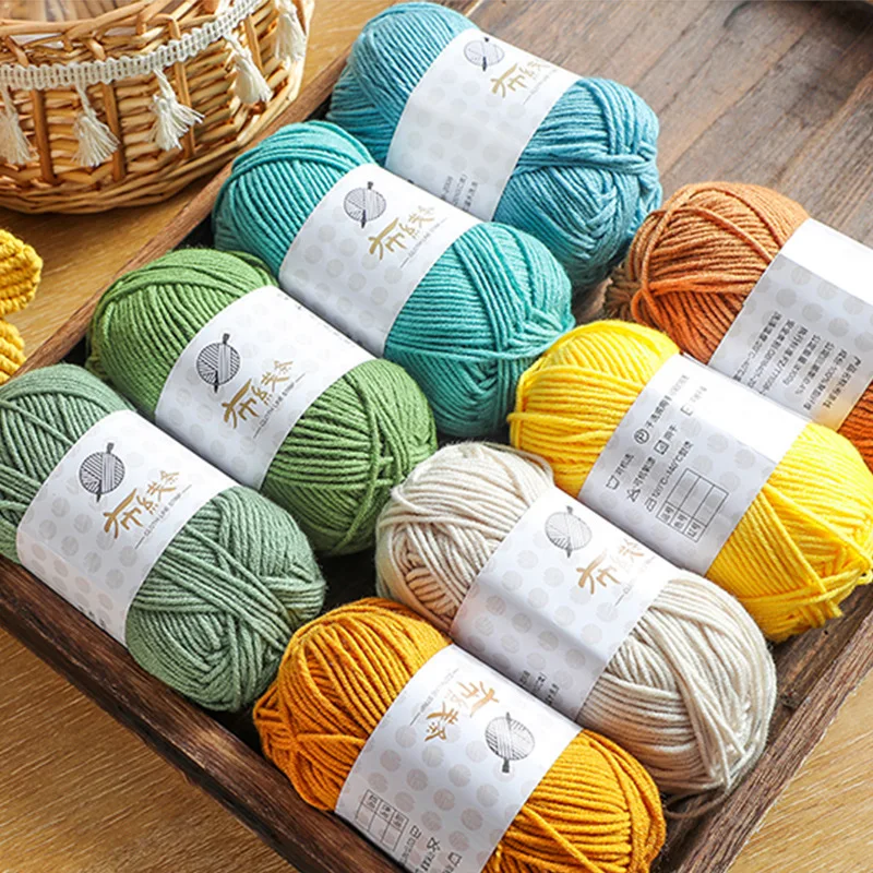 50g Soft Cotton Knitted Babycare Sweater Scarf Knitting Crochet Craft 4PLY Soft Yarn Colorful Craft Baby Wool Knitted Wool Yarn