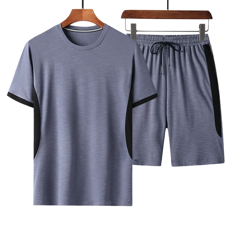 2021 Nieuwe Mannen T-shirt + Sport Shorts Set Zomer Ademend Casual T-shirt Running Set Mode Harajuku Gedrukt Mannelijke Sport pak