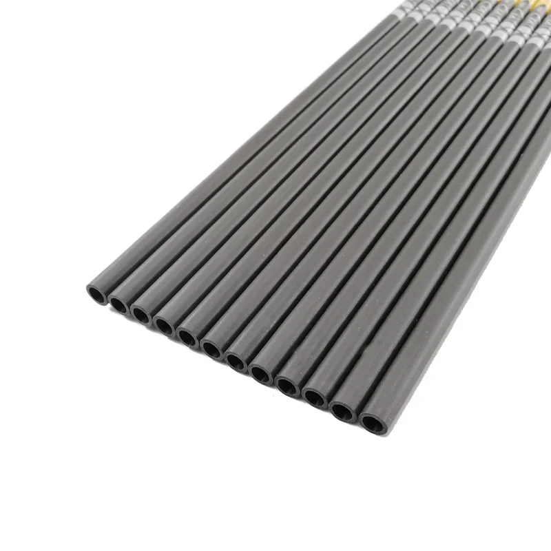 Arco e flecha de carbono eixo da seta Spine, arco recurvo, Longbow, caça, tiro, 350, 400, 450, 500, 600, 700, 750, 800, 900, ID 4.2mm, 6 pcs, PCes 12