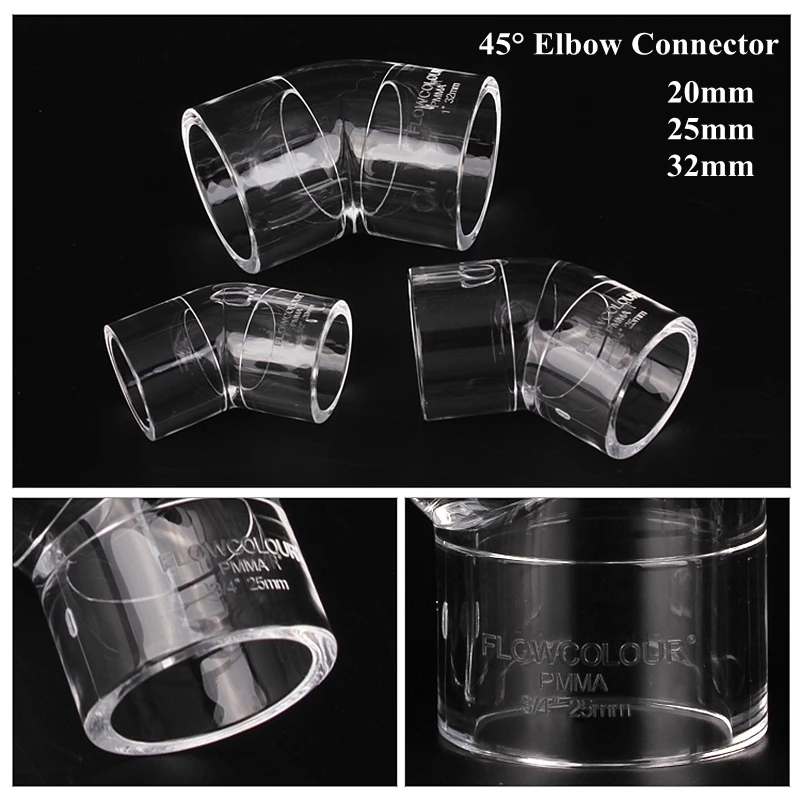 1pc 20/25/32/40/50mm Aquarium Fish Tank Plexiglass Acrylic Pipe Straight Joint Home DIY Water Tank PMMA Tube Elbow Tee Connector