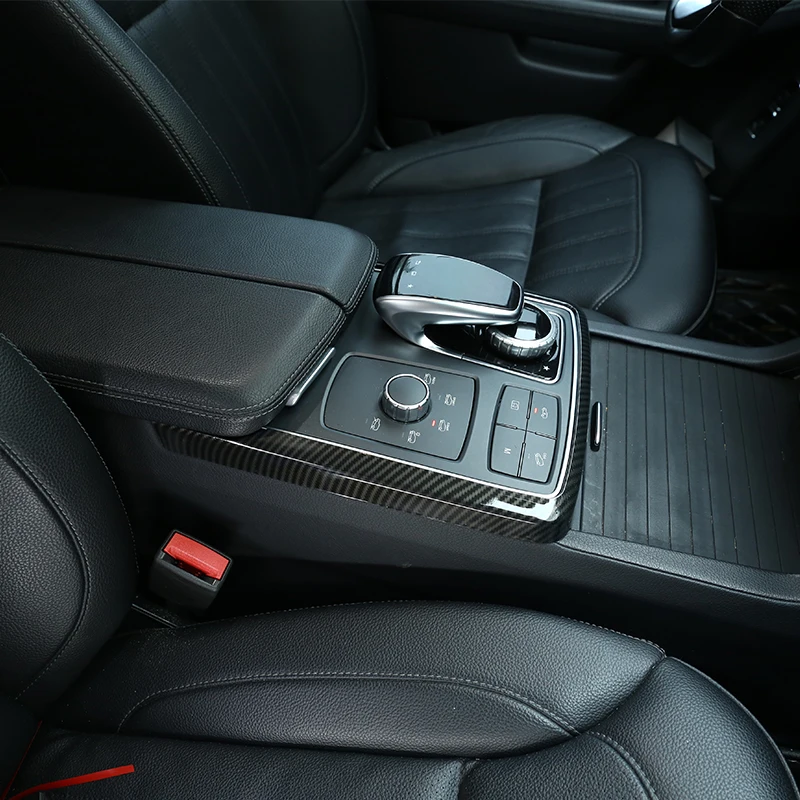 For Mercedes Benz GLE GLS ML GL Class W166 2013-2019 Carbon Fiber ABS Central Control Multimedia Mode Decoration Frame Trim