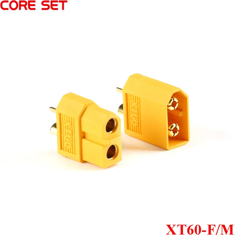 VISSQH 2 Paires XT60 – Connecteurs Mâle/femelle Avec Câble 14AWG 53 Mm – Pour Batteries RC – Jaune + Noir