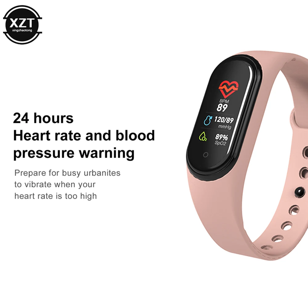 Novo relógio inteligente pulseira ip65 à prova dwaterproof água relógio de pressão arterial monitor freqüência cardíaca fitness rastreador chamada