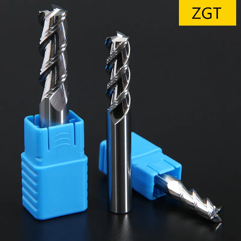 ZGT Aluminum Milling Cutter HRC50 3 Flute Milling Tools Carbide EndMill Tungsten Steel Milling Cutter Aluminum Copper Cnc Cutter