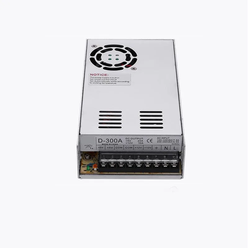 300W Dual output switching power supply 5V 12V/5V 24V/12V 24V 5A 10A 20A two group output D-300A/B/C