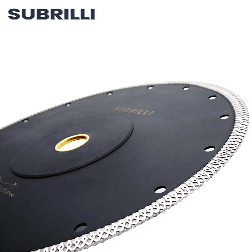 SUBRILLI 9 "230 مللي متر شبكة حافة توربو الماس شفرة المنشار سوبر شين الماس الخزف شفرة بلاط السيراميك الجرانيت شفرات قطع الرخام