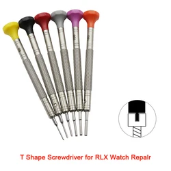 6pcs/lot Assort Size Watch Screwdriver High End T Type Watch Movement Screw driver Tools kit for Rlx Watch Repair