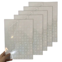 8.27x11.69Inches Butterfly Glass Heart Shape Holographic Cold Laminated Film Glitter Holographic Overlay Laminating