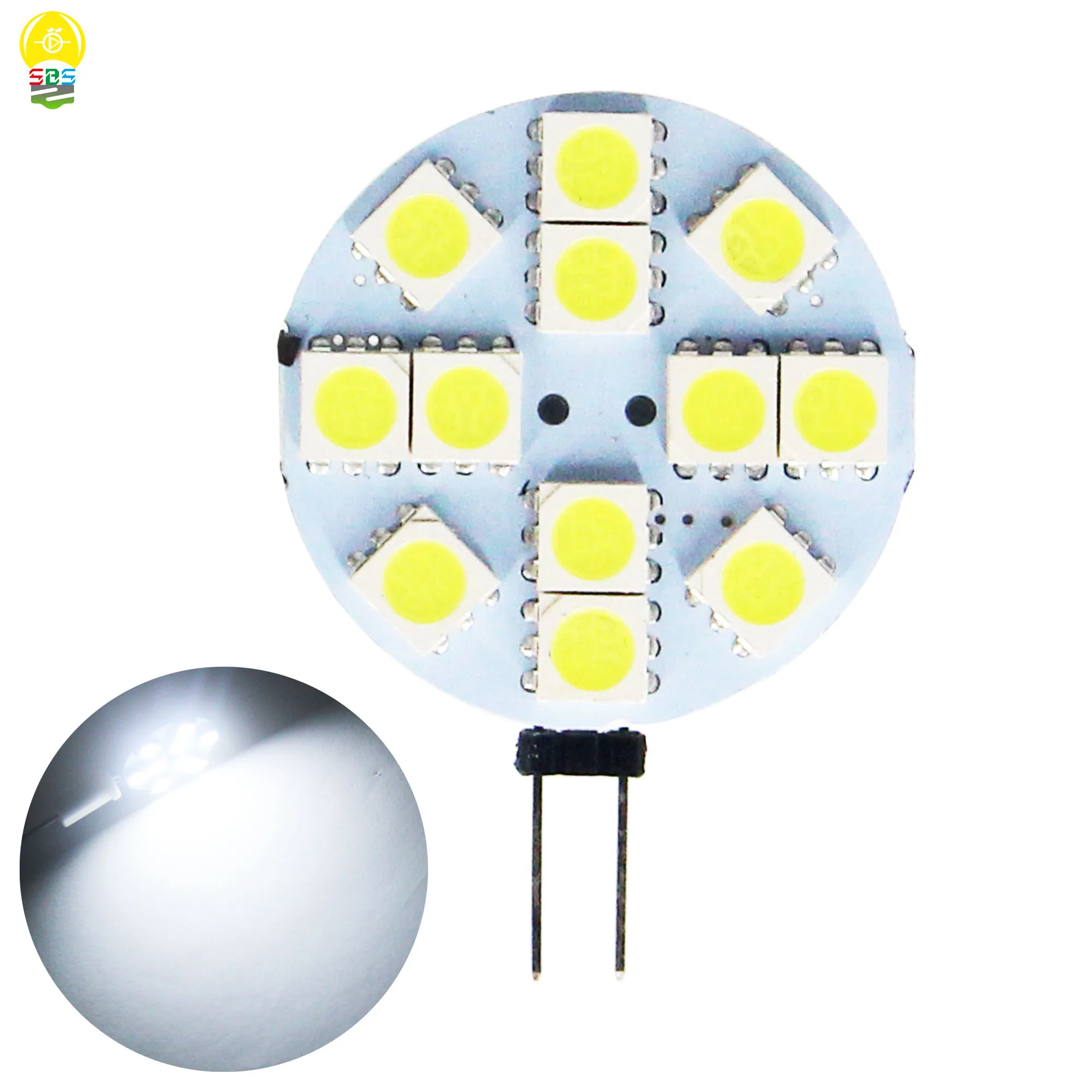 

2pcs/lot DC 12V input SMD LED 2.4W G4 led BULB 12pcs 5050 SMD led chips 180 degrees Beam angle Warm cold white color