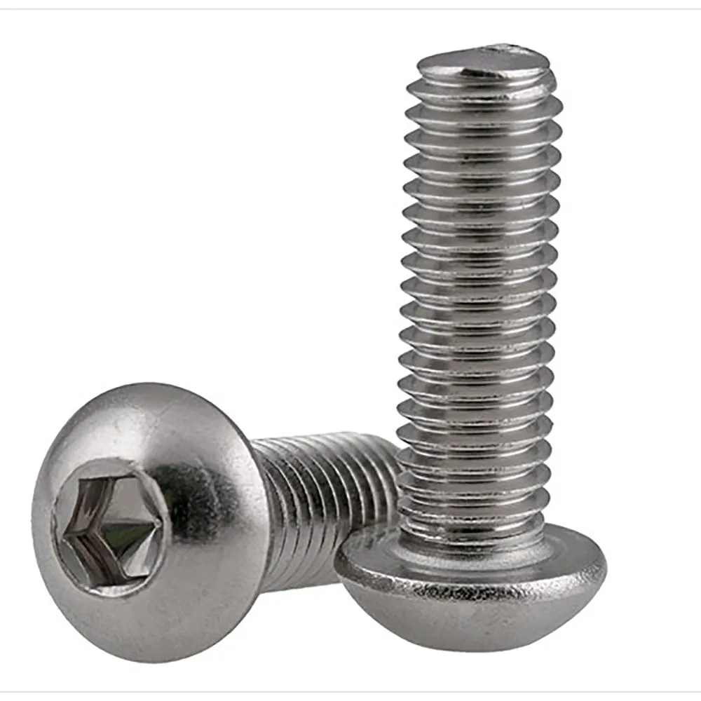 M3 3mm A2 304 Stainless Steel Button Head Hex Bolt Screw Round / Pan M3x6/m3x8/m3x10/m3x12/m3x16/m3x20