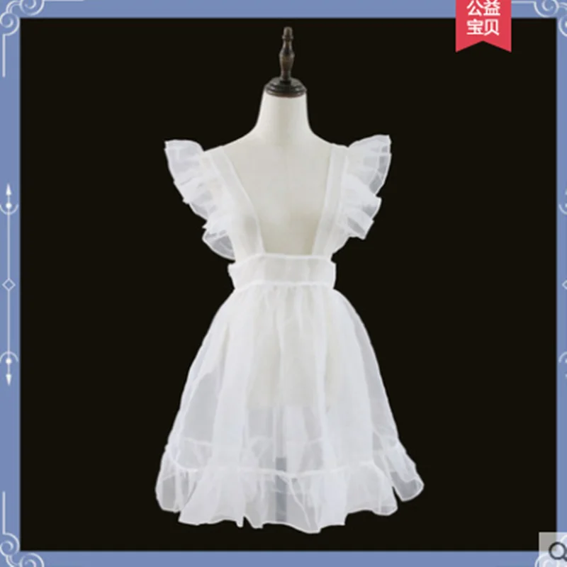 Lolita dress Princess tea party sweet lolita dress vintage lace victorian jsk kawaii girl White Mesh Apron Blouse cute girl