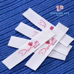 12*60mm Customized handmade tags sewing tags children's name tags 100% cotton waterproof clothes/shoes logo 10-100pcs