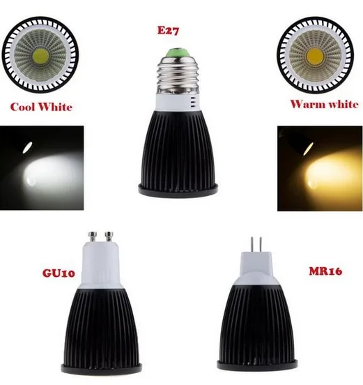 LED Bulb E27 GU10 MR16 12V COB LED Spotlight 9W 12W 15W LED Light Dimmable COB Spot light AC 85-265V For Home Lighting