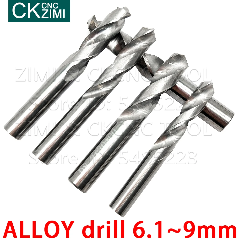 1p 6.1-9mm bocado de broca do carboneto para o trabalho de madeira de aço inoxidável da torção broca do furo do cortador de broca máquina do torno do cnc da perfuração do metal