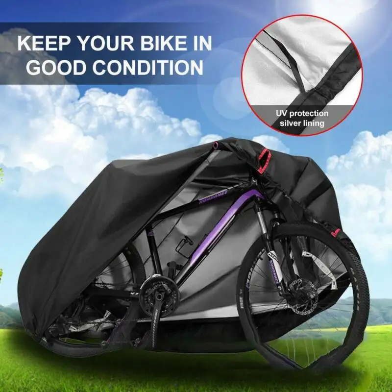 Universal Black Durable Covers Heavy Duty Outdoor Waterproof Rain Dust Sun Protector Bike Cycle Bicycle Cover