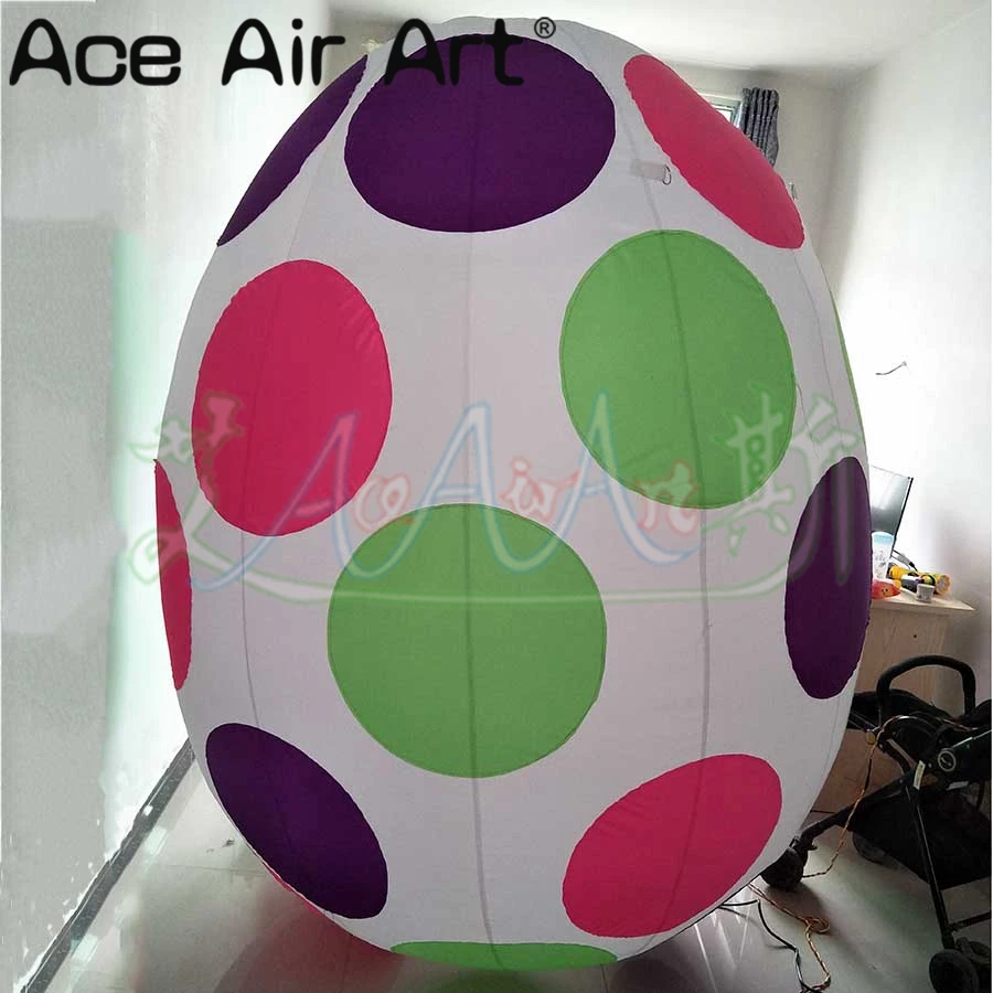 Inflatable Easter Egg Decoration, White Eggs Covered with Color Spots for Advertisement Exhibition, Made by Ace Air Art, 2mH